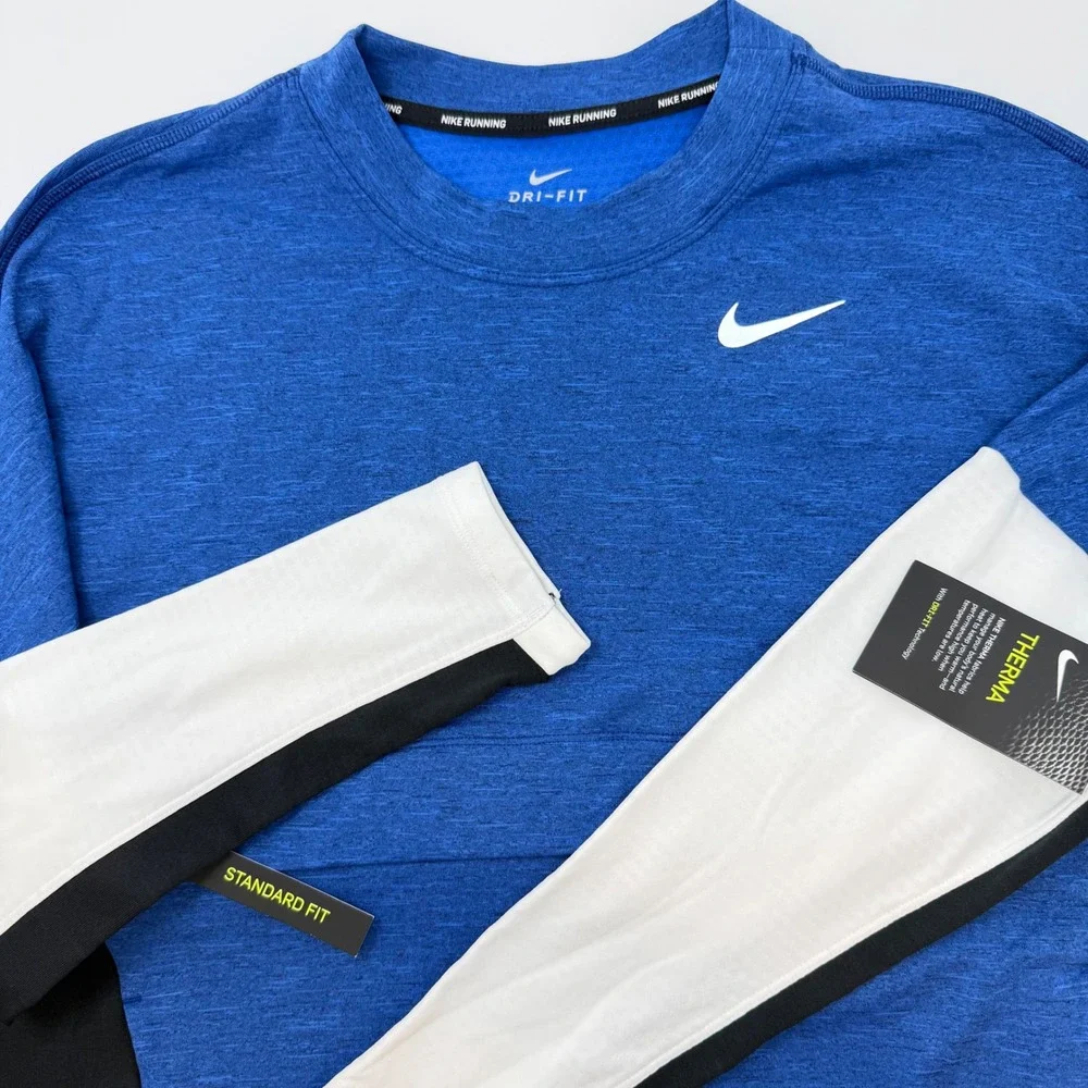 Nike Therma Sphere Womens Large Running Top Blue Colorblock NEW‎